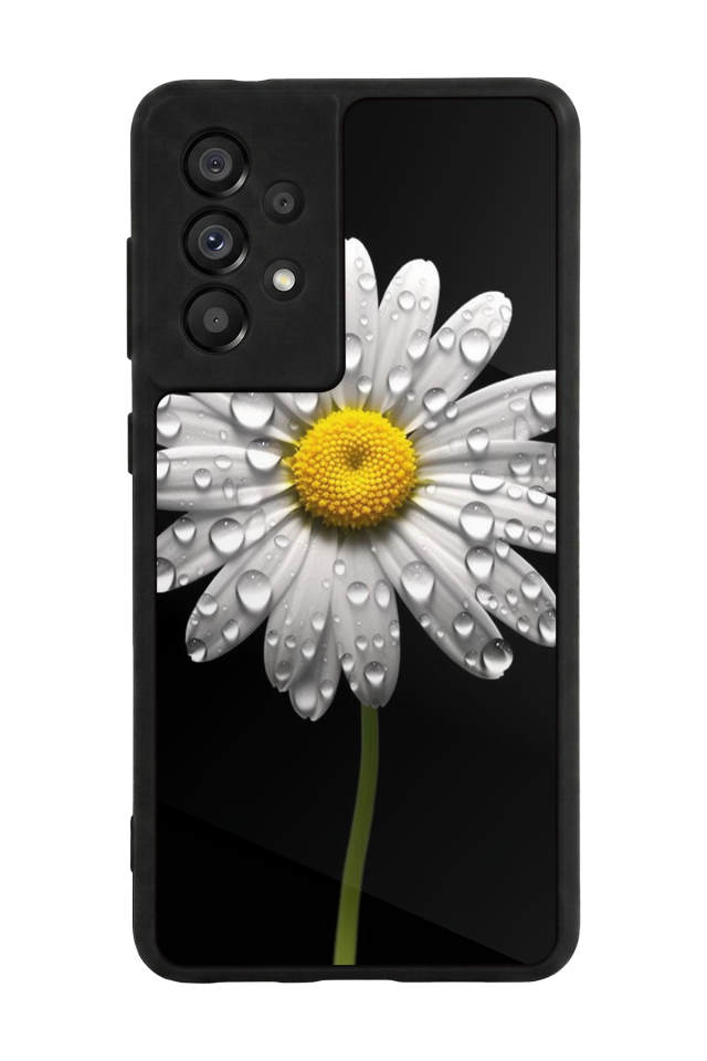 Samsung Galaxy A73 Uyumlu Papatya Tasarımlı Glossy Premium Kılıf