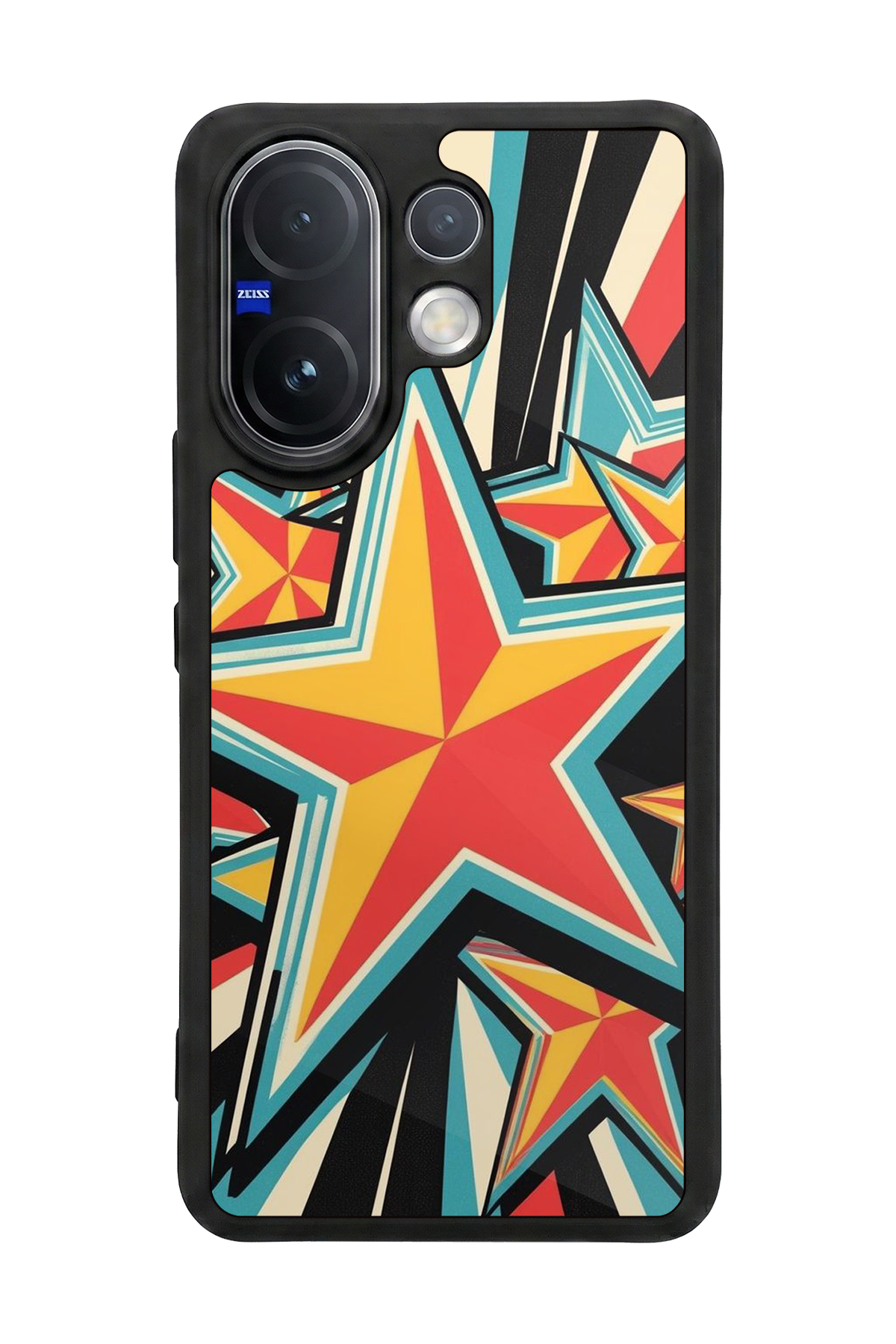 Vivo V60 Uyumlu Retro Yildizlar Tasarımlı Glossy Premium Kılıf