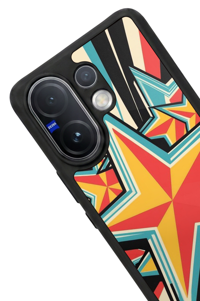 Vivo V60 Uyumlu Retro Yildizlar Tasarımlı Glossy Premium Kılıf
