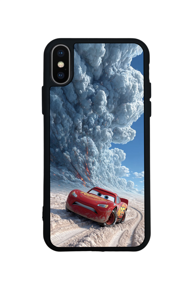 iPhone X/ XS Uyumlu Şimsek McQueen Tasarımlı Glossy Premium Kılıf