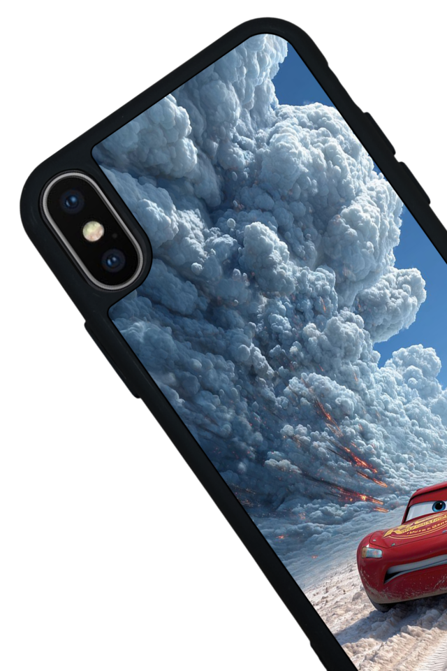 iPhone X/ XS Uyumlu Şimsek McQueen Tasarımlı Glossy Premium Kılıf