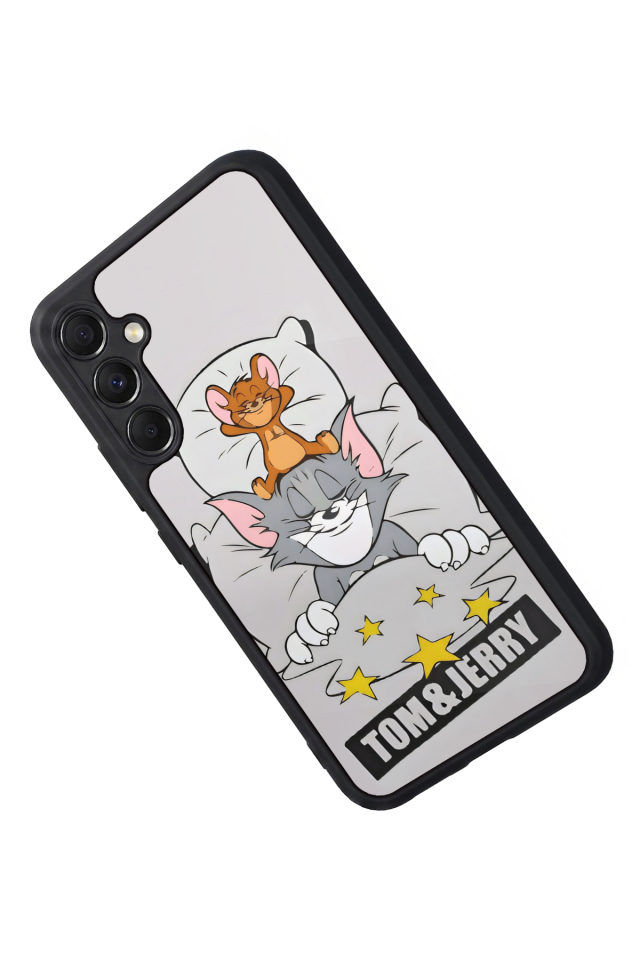 Samsung Galaxy M34 Uyumlu Tom And Jerry Tasarımlı Glossy Premium Kılıf