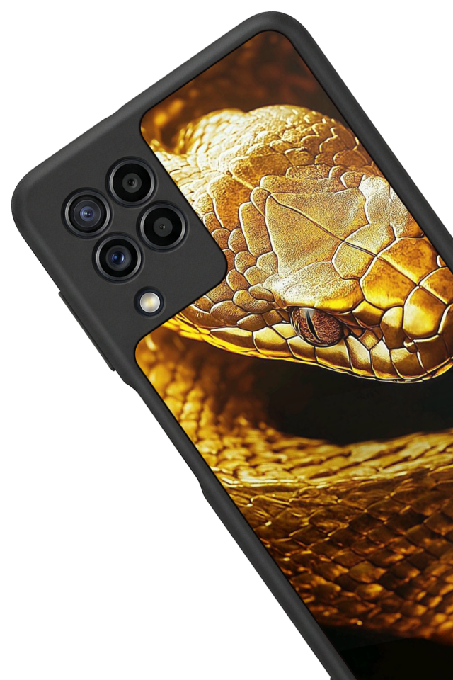 Samsung Galaxy M32 Uyumlu Yılan Tasarımlı Glossy Premium Kılıf