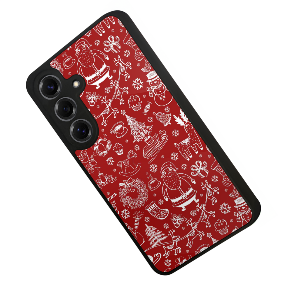 Samsung Galaxy S25 Uyumlu Yilbasi Christmas Tasarımlı Glossy Premium Kılıf