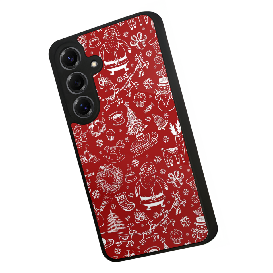 Samsung Galaxy S25 Uyumlu Yilbasi Christmas Tasarımlı Glossy Premium Kılıf