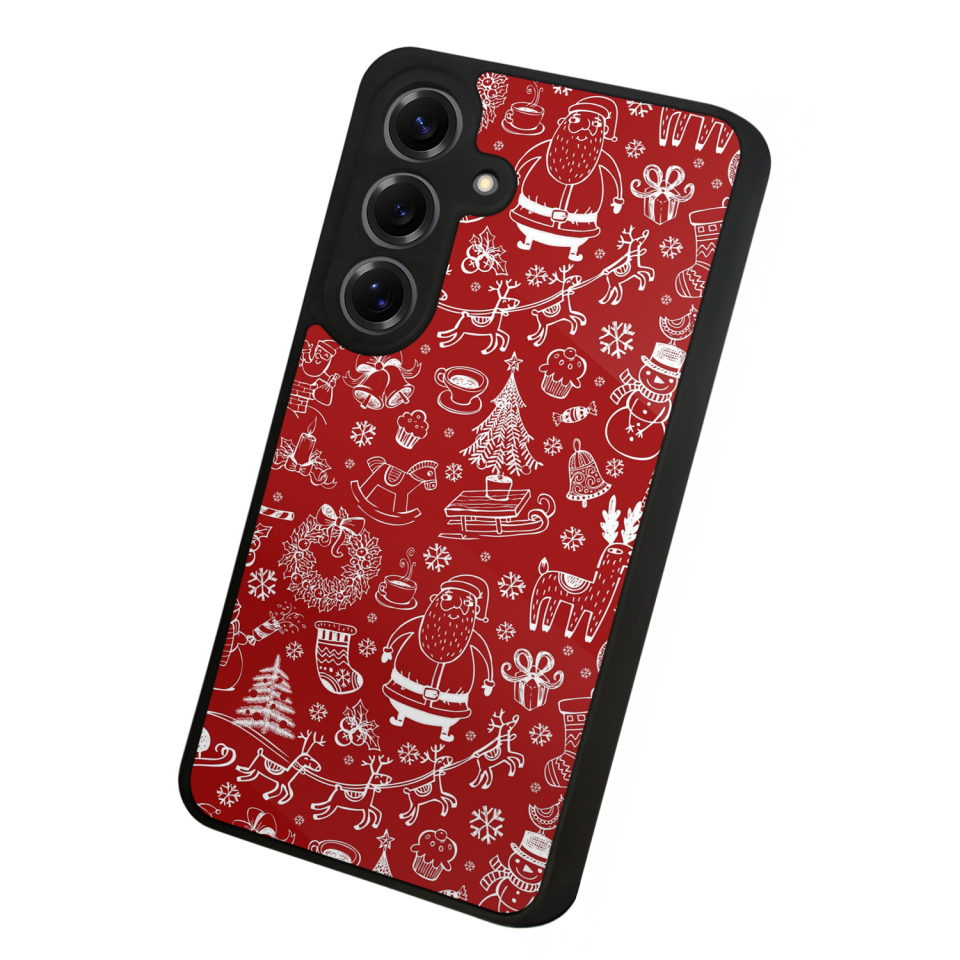 Samsung Galaxy S25 Uyumlu Yilbasi Christmas Tasarımlı Glossy Premium Kılıf