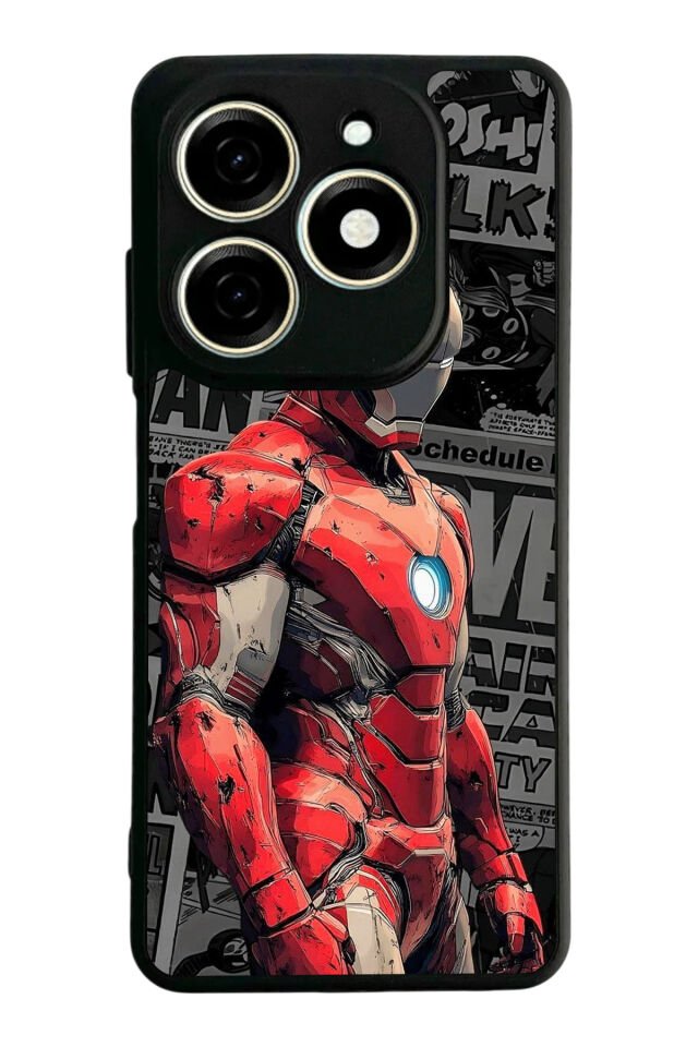 Tecno Spark 20/20C Uyumlu Iron Man ( Demir Adam ) Tasarımlı Glossy Premium Kılıf