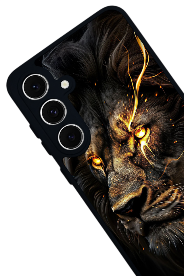 Samsung Galaxy S24 FE Uyumlu Aslan Tasarımlı Glossy Premium Kılıf