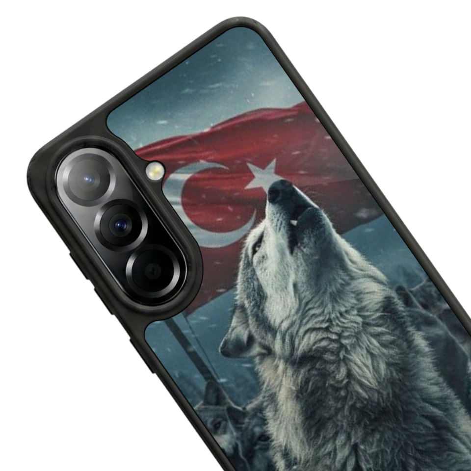 Samsung Galaxy A37 Uyumlu Bozkurt Tasarımlı Glossy Premium Kılıf