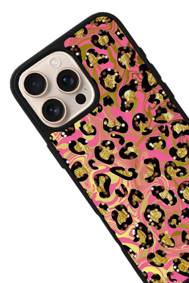 iPhone 15 Pro Max Uyumlu Hologram Leopar Tasarımlı Glossy Premium Kılıf
