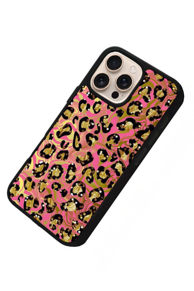 iPhone 15 Pro Max Uyumlu Hologram Leopar Tasarımlı Glossy Premium Kılıf