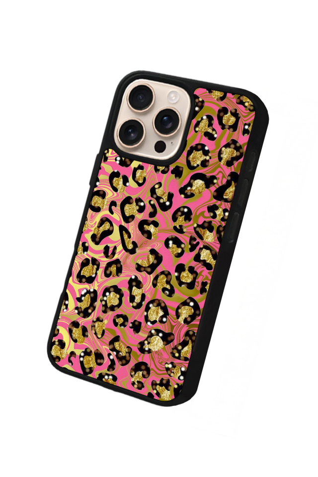 iPhone 15 Pro Max Uyumlu Hologram Leopar Tasarımlı Glossy Premium Kılıf