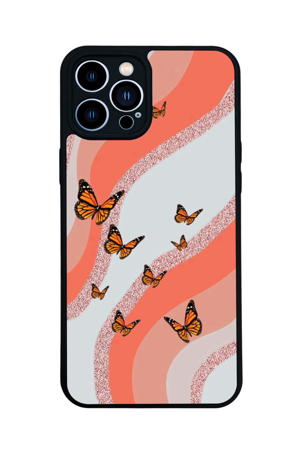 iPhone 13 Pro Max Uyumlu Kelebek Tasarımlı Glossy Premium Kılıf