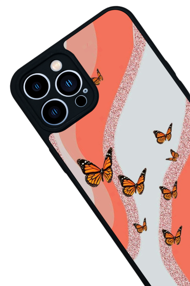 iPhone 13 Pro Max Uyumlu Kelebek Tasarımlı Glossy Premium Kılıf