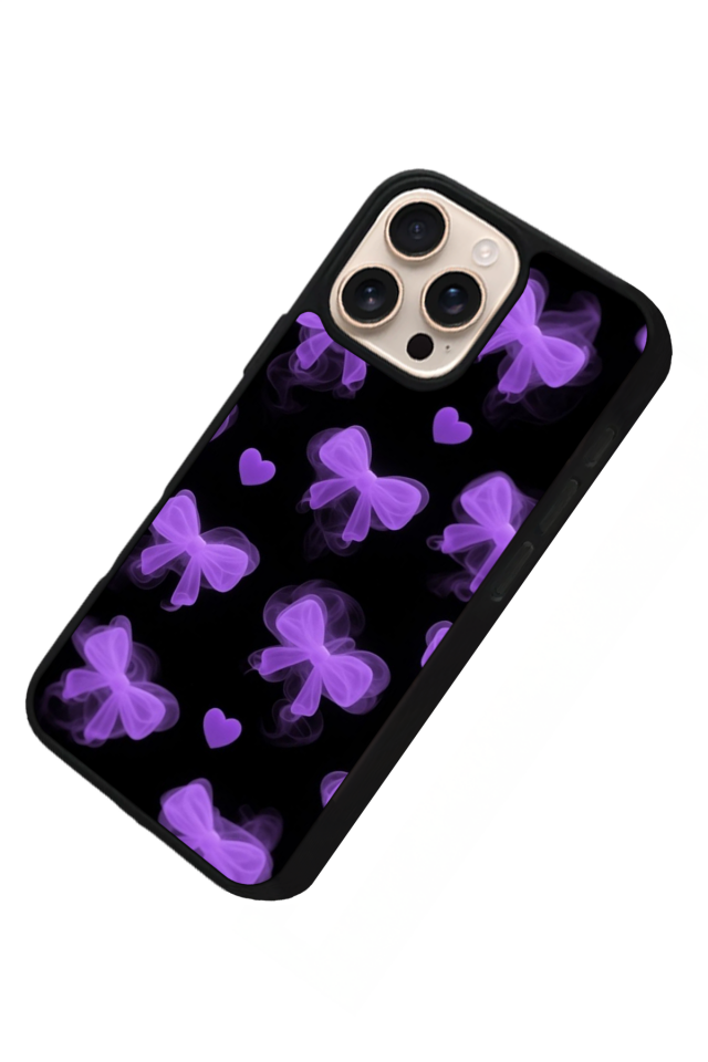 iPhone 15 Pro Uyumlu Kurdele Tasarımlı Glossy Premium Kılıf