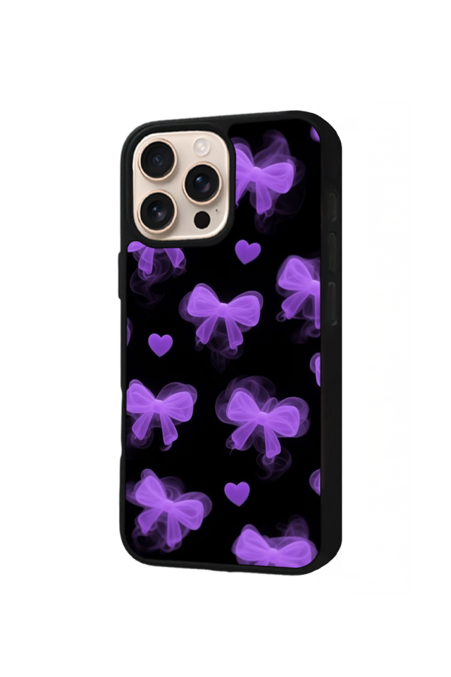 iPhone 15 Pro Uyumlu Kurdele Tasarımlı Glossy Premium Kılıf