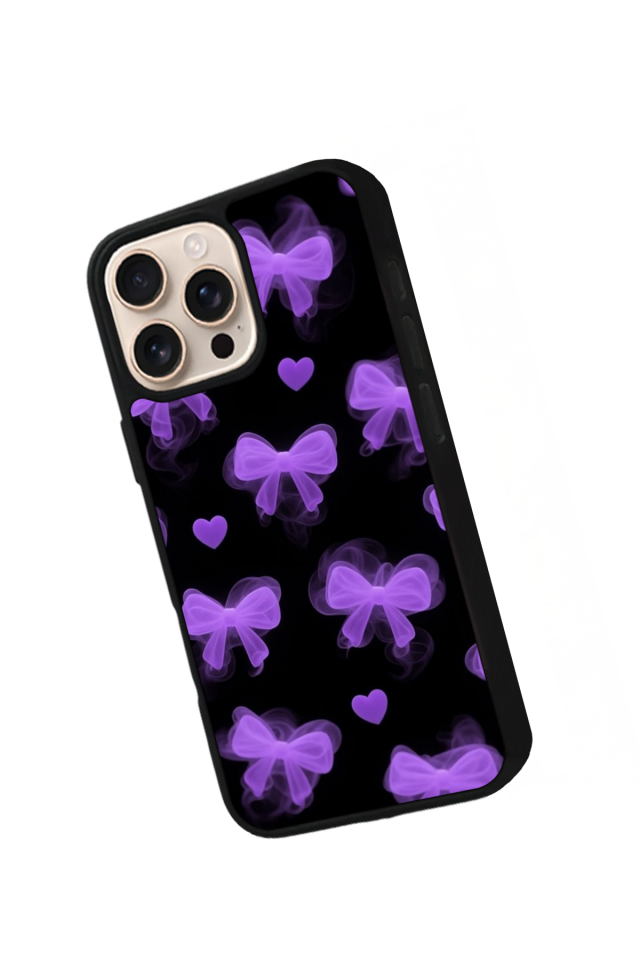 iPhone 15 Pro Uyumlu Kurdele Tasarımlı Glossy Premium Kılıf