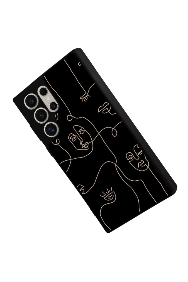 Samsung Galaxy S23 Ultra Uyumlu Line Art Tasarımlı Glossy Premium Kılıf