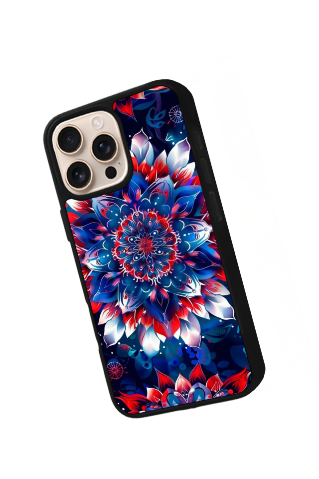 iPhone 16 Pro Uyumlu Mandala Tasarımlı Glossy Premium Kılıf