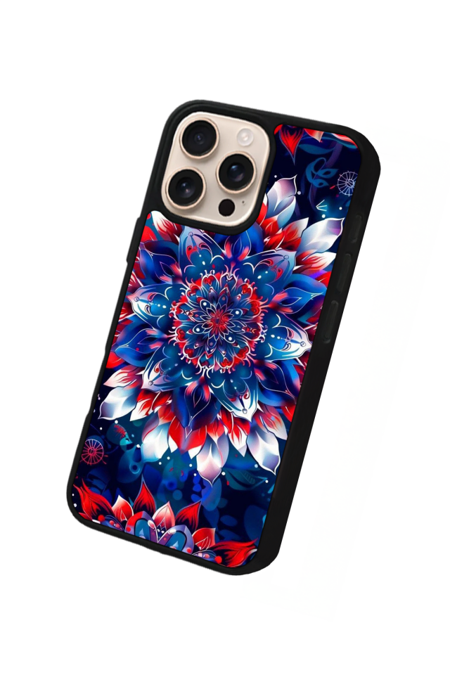 iPhone 16 Pro Uyumlu Mandala Tasarımlı Glossy Premium Kılıf