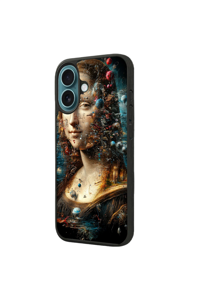 iPhone 16 Uyumlu Monalisa Tasarımlı Glossy Premium Kılıf