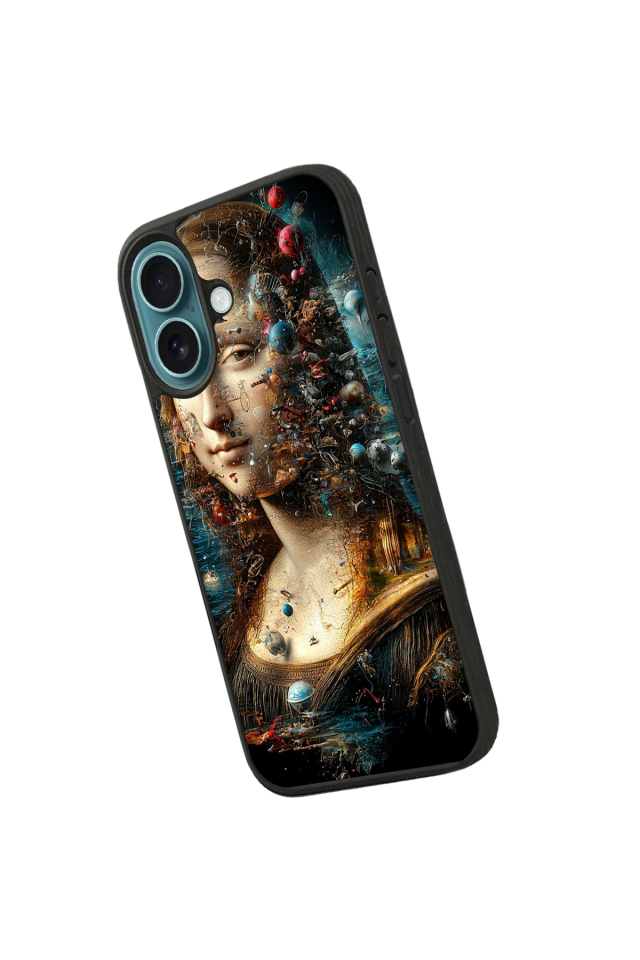 iPhone 16 Uyumlu Monalisa Tasarımlı Glossy Premium Kılıf