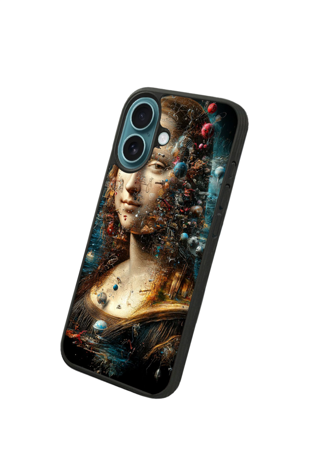 iPhone 16 Uyumlu Monalisa Tasarımlı Glossy Premium Kılıf