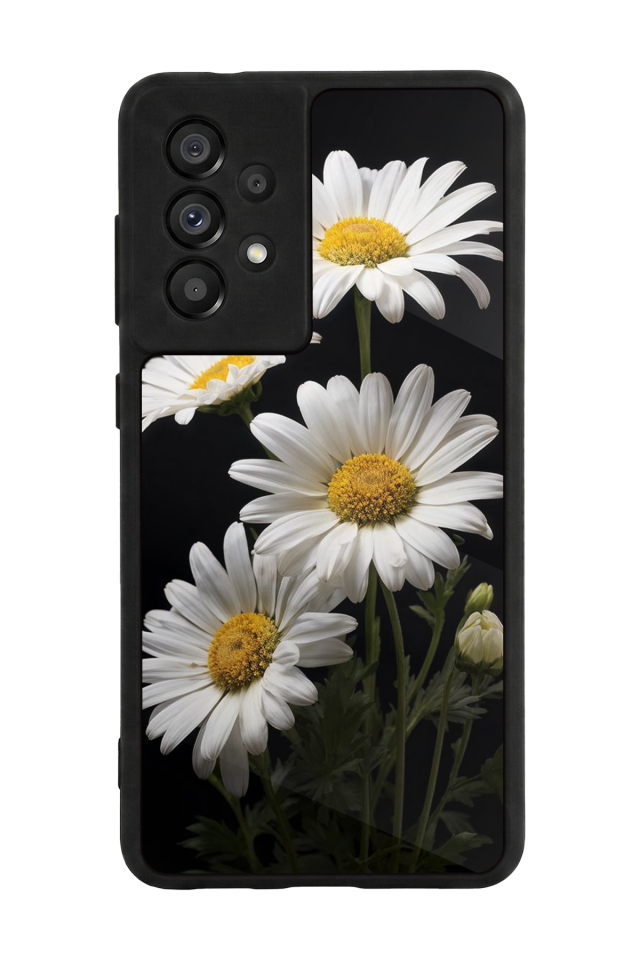 Samsung Galaxy A73 Uyumlu Papatya Tasarımlı Glossy Premium Kılıf