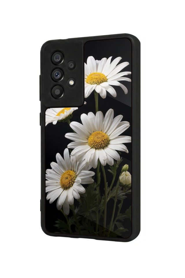 Samsung Galaxy A73 Uyumlu Papatya Tasarımlı Glossy Premium Kılıf