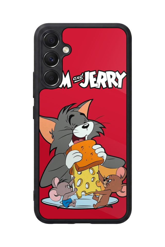 Samsung Galaxy M34 Uyumlu Tom And Jerry Tasarımlı Glossy Premium Kılıf