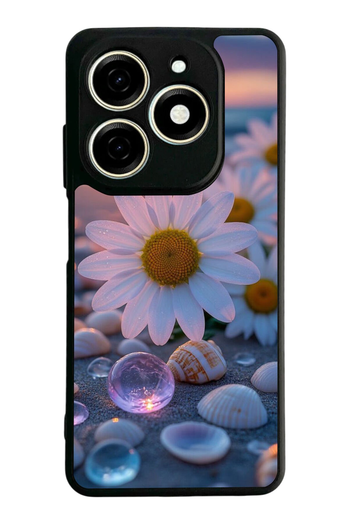 Infınıx Smart 8 Pro Uyumlu Cicek Tasarımlı Glossy Premium Kılıf