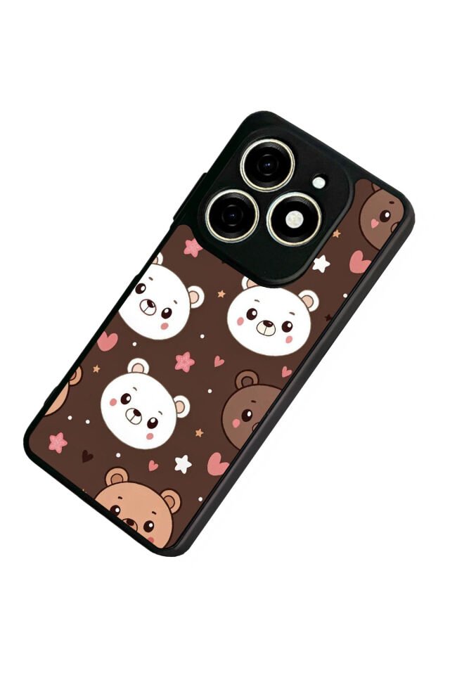 Infınıx Smart 8 Pro Uyumlu Ayı Tasarımlı Glossy Premium Kılıf