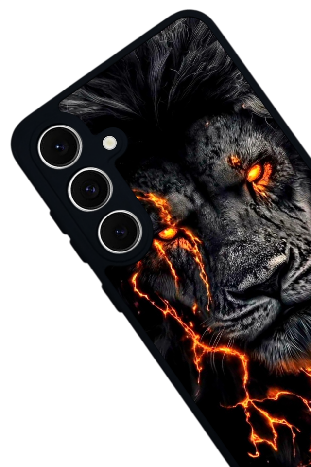 Samsung Galaxy S24 FE Uyumlu Aslan Tasarımlı Glossy Premium Kılıf