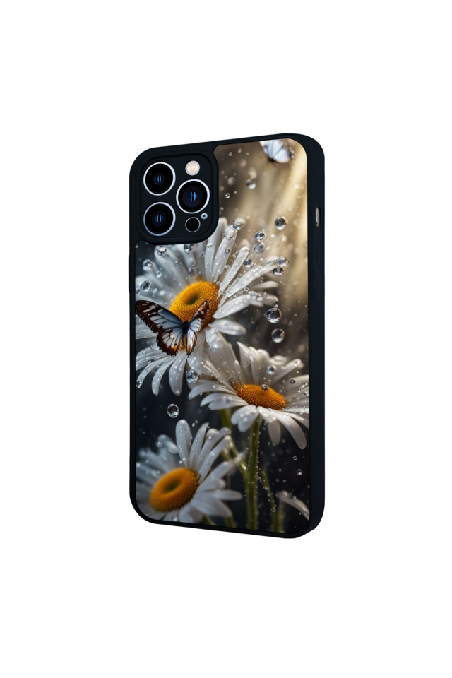 iPhone 12 Pro Max Uyumlu Cicek Tasarımlı Glossy Premium Kılıf