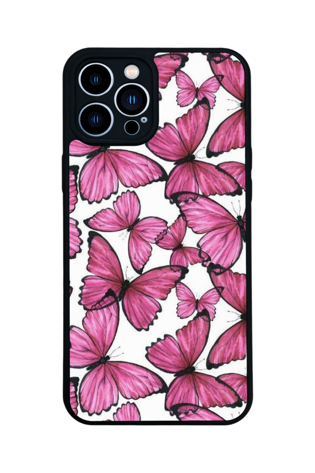iPhone 13 Pro Max Uyumlu Kelebek Tasarımlı Glossy Premium Kılıf