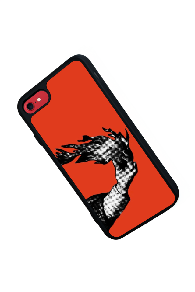 iPhone 8 Uyumlu Kirmizi Tasarımlı Glossy Premium Kılıf