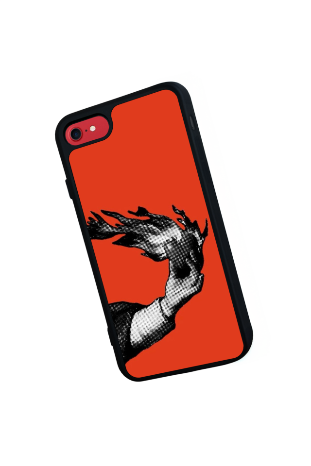 iPhone 8 Uyumlu Kirmizi Tasarımlı Glossy Premium Kılıf