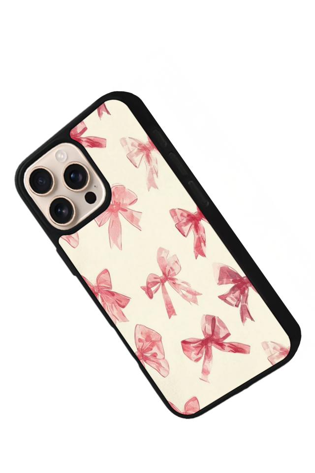 iPhone 15 Pro Uyumlu Kurdele Tasarımlı Glossy Premium Kılıf