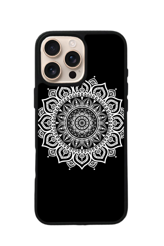 iPhone 16 Pro Uyumlu Mandala Tasarımlı Glossy Premium Kılıf