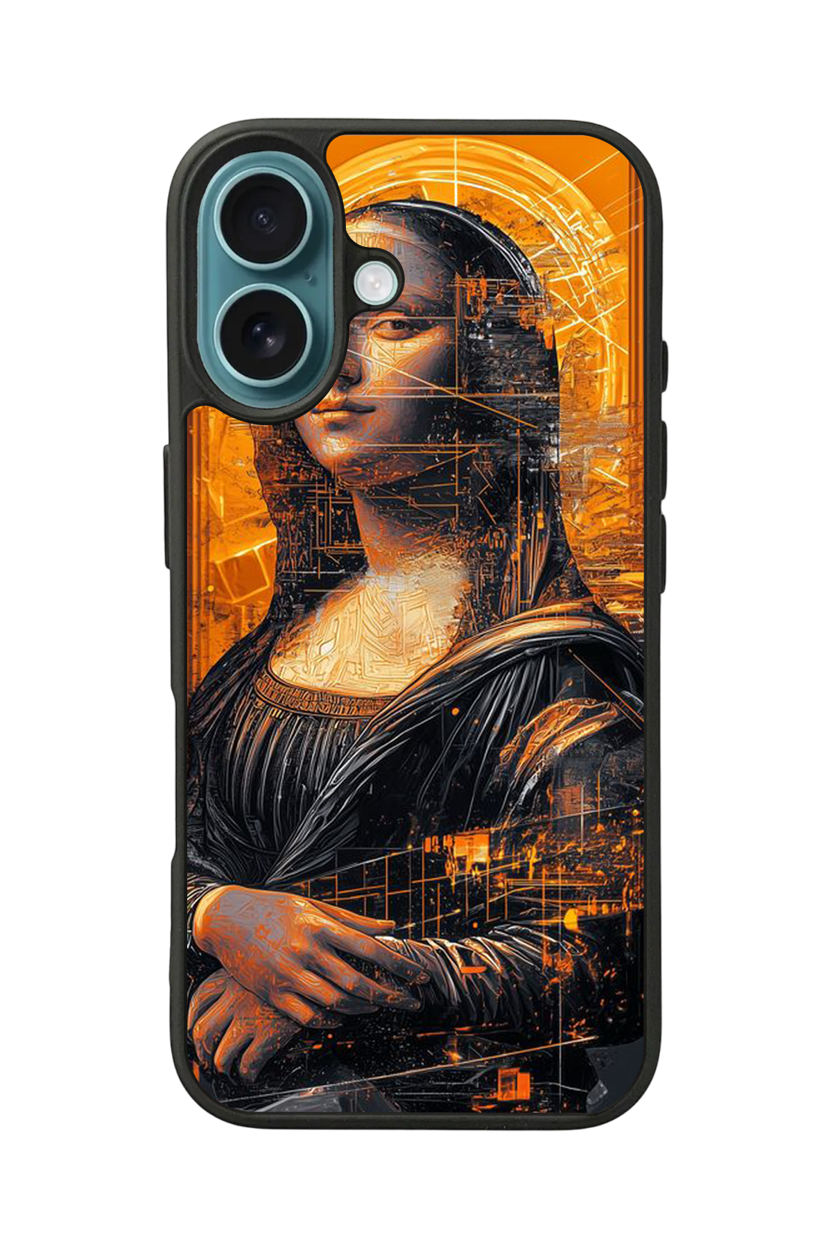 iPhone 16 Uyumlu Monalisa Tasarımlı Glossy Premium Kılıf