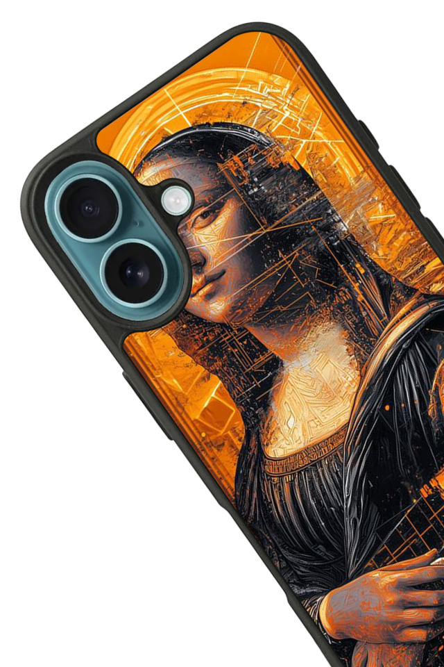 iPhone 16 Uyumlu Monalisa Tasarımlı Glossy Premium Kılıf