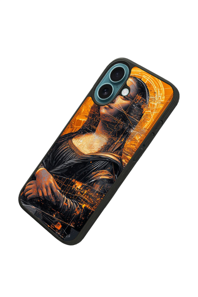 iPhone 16 Uyumlu Monalisa Tasarımlı Glossy Premium Kılıf