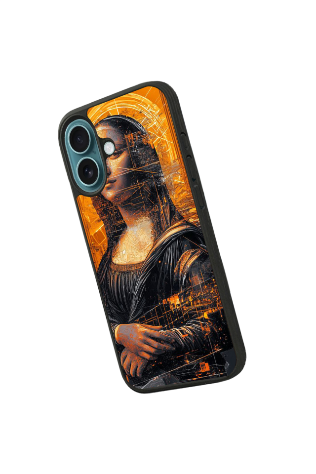 iPhone 16 Uyumlu Monalisa Tasarımlı Glossy Premium Kılıf