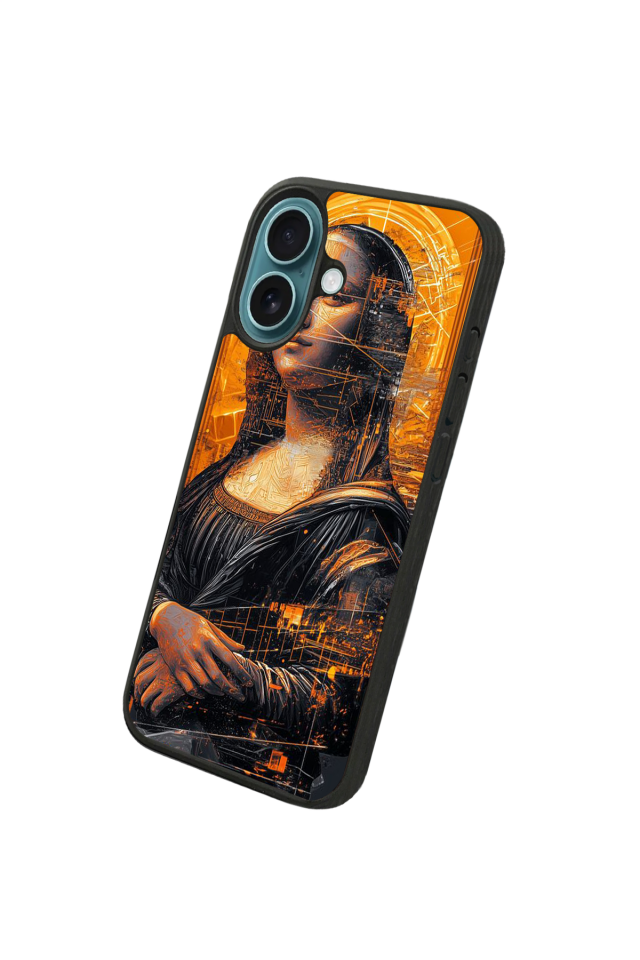 iPhone 16 Uyumlu Monalisa Tasarımlı Glossy Premium Kılıf