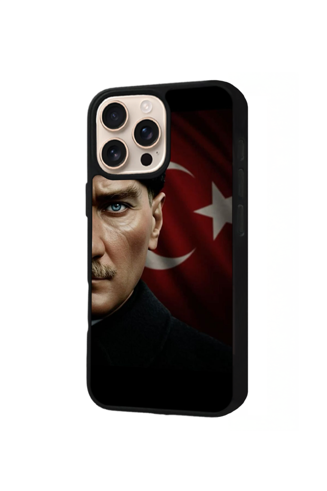 iPhone 16 Pro Max Uyumlu Mustafa Kemal Ataturk Tasarımlı Glossy Premium Kılıf