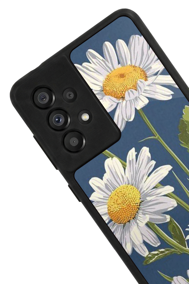 Samsung Galaxy A73 Uyumlu Papatya Tasarımlı Glossy Premium Kılıf