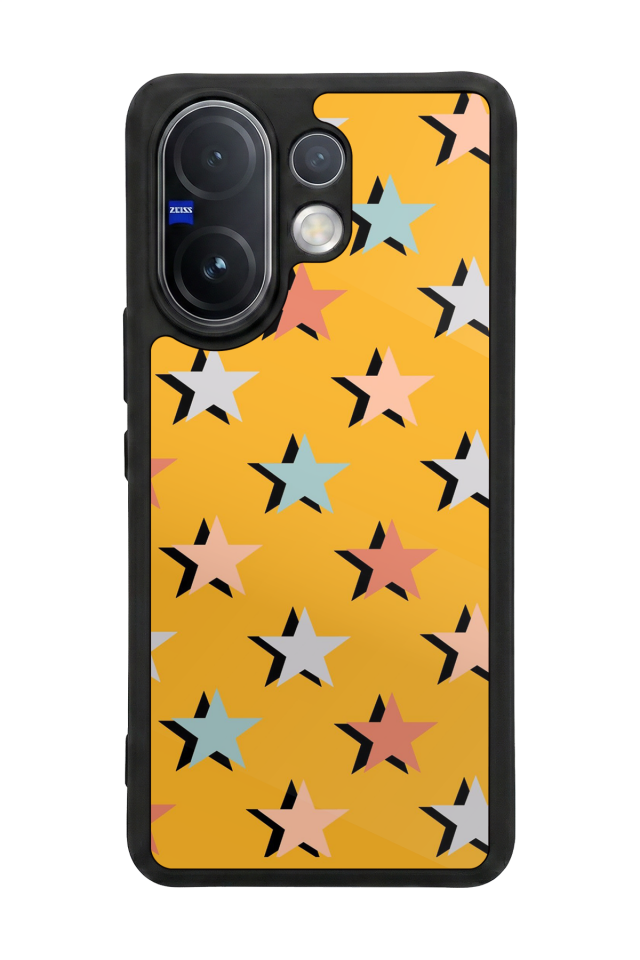 Vivo V60 Uyumlu Retro Yildizlar Tasarımlı Glossy Premium Kılıf