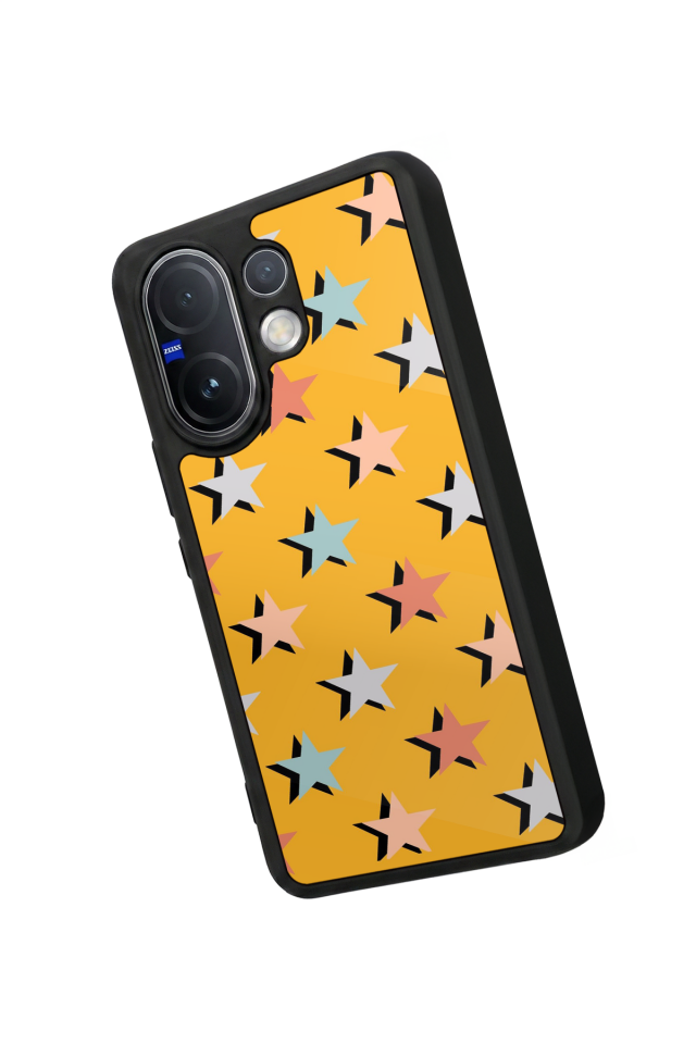 Vivo V60 Uyumlu Retro Yildizlar Tasarımlı Glossy Premium Kılıf