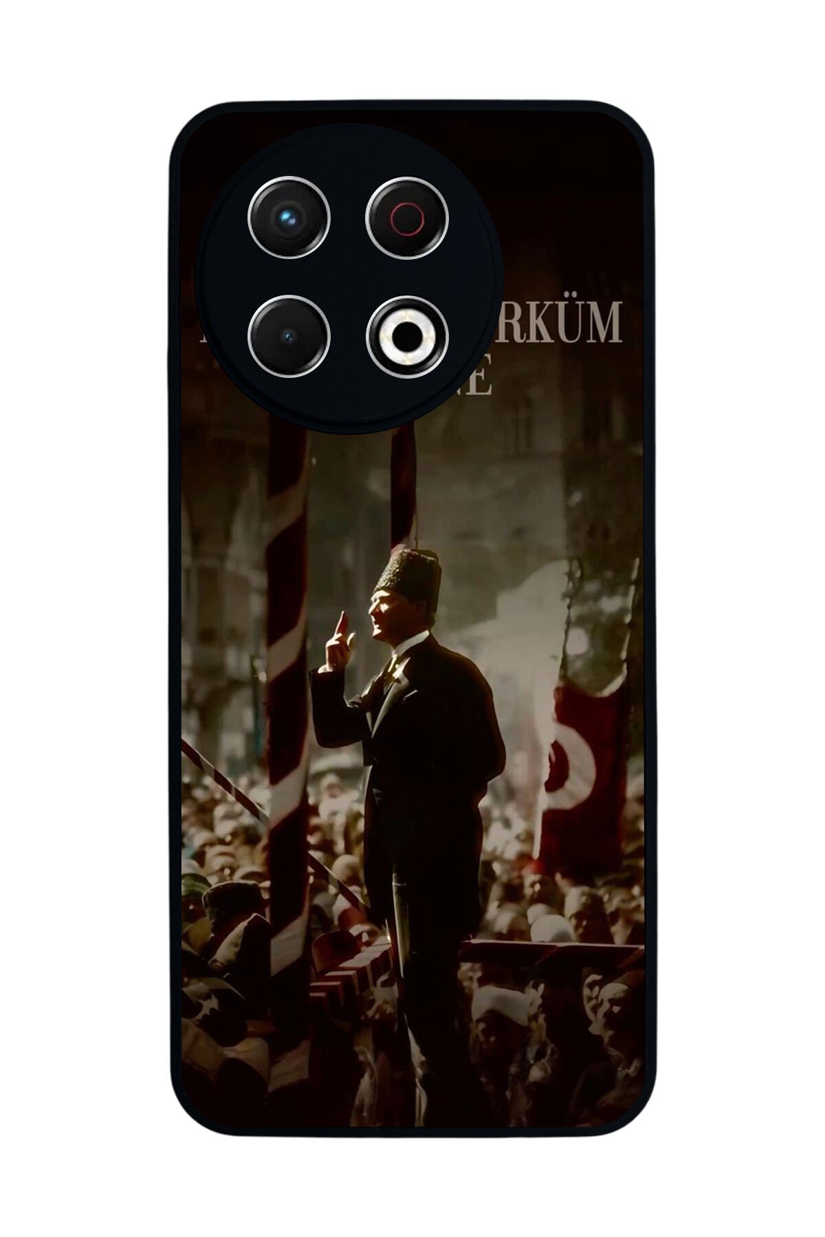 Tecno Spark 30 Pro Uyumlu Mustafa Kemal Ataturk Tasarımlı Glossy Premium Kılıf