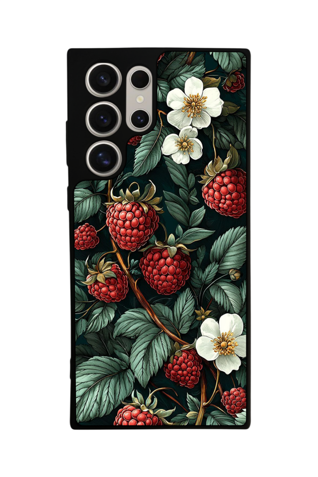 Samsung Galaxy S22 Ultra Uyumlu Botanik Tasarımlı Glossy Premium Kılıf